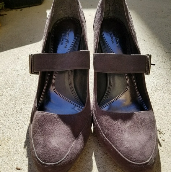 Simply Vera Jardine Grey Chunky Heel Wedges - Picture 7 of 8